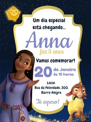 Convite Aniversário Wish O Poder dos Desejos para Editar Online