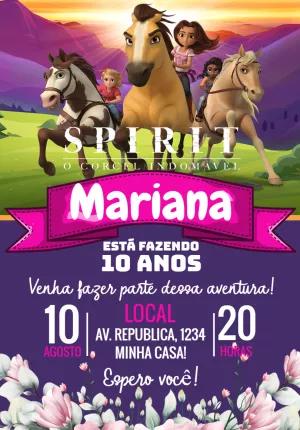 Convite de Aniversário Spirit o Indomável para Editar Online