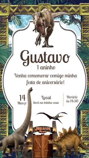 Convite de Aniversário Jurassic Park para Editar Online