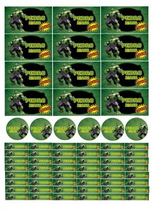Etiqueta Escolar Hulk para Editar e Imprimir Online