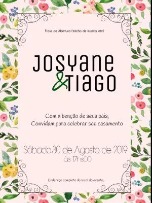 Convite de Casamento Floral Aquarela para Editar Online