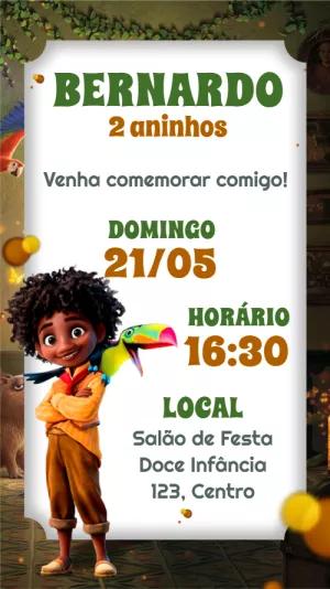 Convite Aniversário Encanto com Personagens para Editar Online