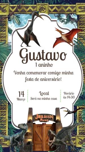 Convite de Aniversário Jurassic Park para Editar Online