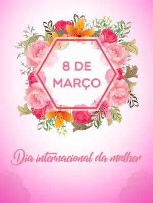Arte Dia da Mulher Floral para Homenagem Editável Online