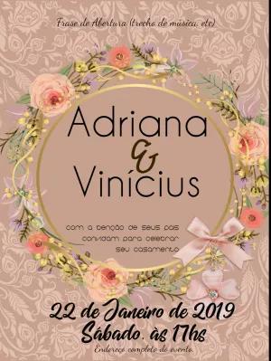Convite de Casamento Floral Romântico para Editar Online