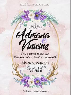 Convite de Casamento Floral Rústico para Editar Online