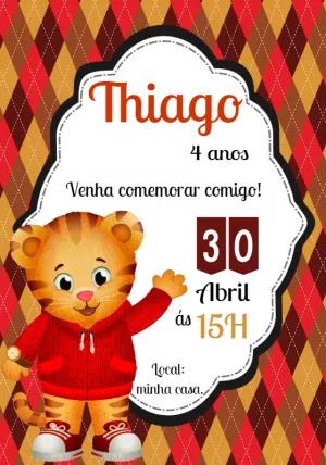 Convite de Aniversário Daniel Tigre para Editar Online
