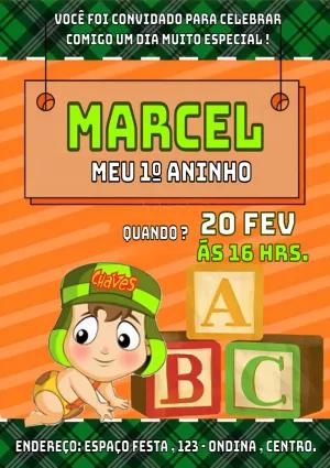 Convite Aniversário Chaves Baby para Editar Online
