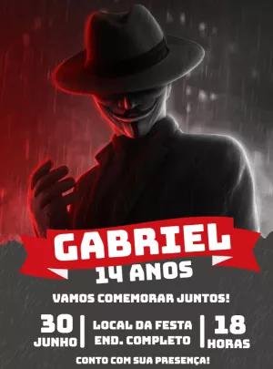 Convite de Aniversário Anonymous para Editar Online