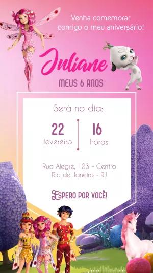 Convite Aniversário Mundo de Mia para Editar Online