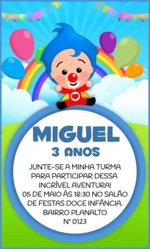 Convite Aniversário Plim Plim Herói do Coração Editável Online
