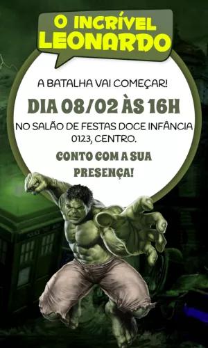 Convite de Aniversário Hulk para Editar Online e Imprimir