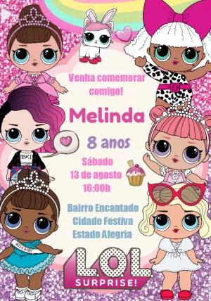 Convite de Aniversário LOL Surprise para Editar Online