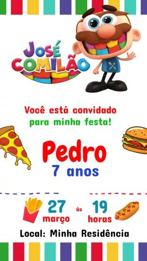 Convite de Aniversário José Comilão para Editar Online