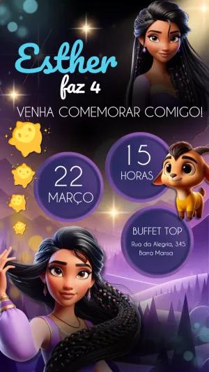 Convite de Aniversário Wish: O Poder dos Desejos para Editar