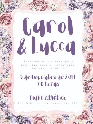 Convite de Casamento Floral Vintage para Editar Online