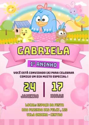 Convite Aniversário Galinha Pintadinha Candy para Editar Online