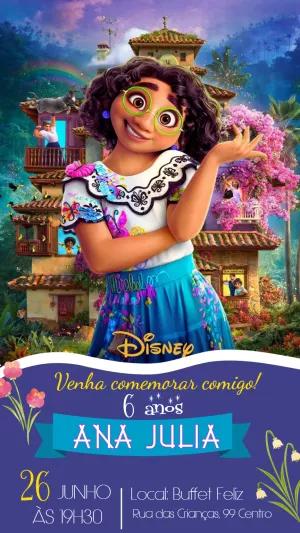 Convite de Aniversário Encanto com Mirabel para Editar Online