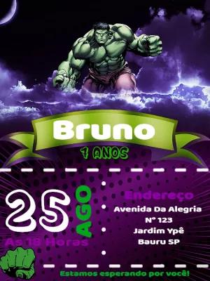 Convite de Aniversário Incrível Hulk para Editar Online