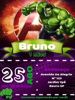 Convite de Aniversário do Incrível Hulk para Editar Online