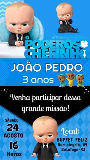 Convite de Aniversário O Poderoso Chefinho para Editar Online