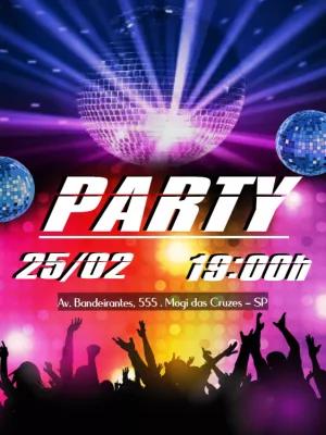 Convite de Aniversário Balada Neon para Editar Online e Imprimir