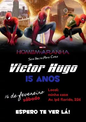 Convite Aniversário Homem-Aranha Sem Volta Para Casa para Editar