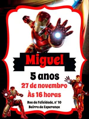 Convite Aniversário Homem de Ferro para Editar Online