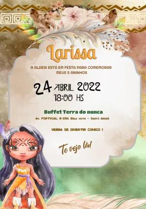 Convite Aniversário Tema Índia para Editar Online