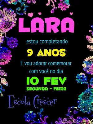 Convite de Aniversário Balada Neon Floral para Editar Online