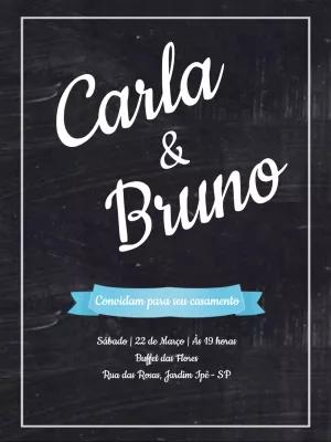 Convite de Casamento Lousa Chalkboard para Editar Online