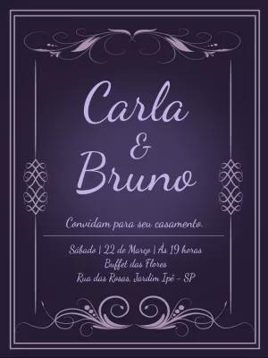Convite de Casamento Elegante com Arabescos para Editar Online