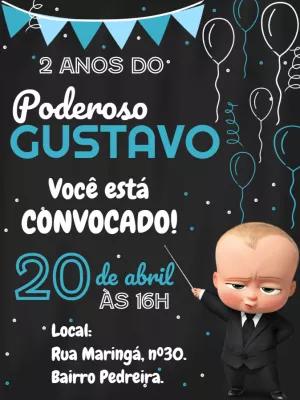 Convite Aniversário Poderoso Chefinho para Editar Online