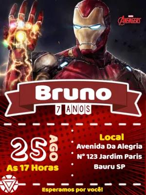 Convite de Aniversário Homem de Ferro para Editar Online