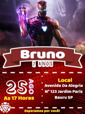 Convite de Aniversário Homem de Ferro para Editar Online