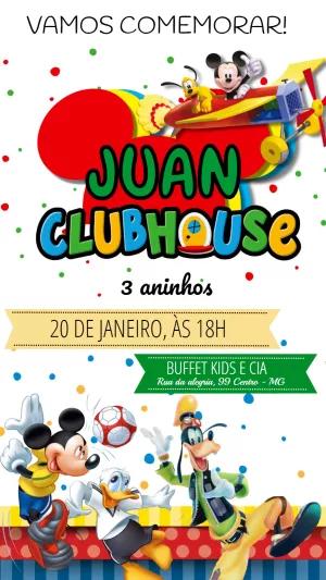 Convite de Aniversário Mickey e Amigos para Editar Online