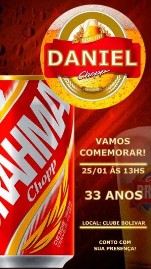 Convite de Aniversário Tema Cerveja para Editar Online