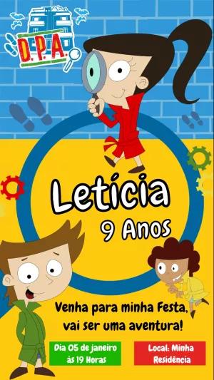 Convite de Aniversário D.P.A. Detetives do Prédio Azul para Editar