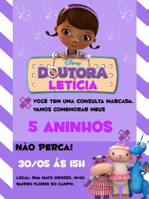 Convite Aniversário Doutora Brinquedos para Editar Online