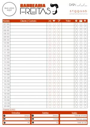 Agenda para Barbearia Profissional para Editar e Imprimir