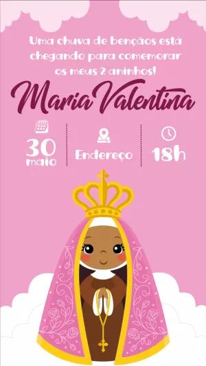 Convite Aniversário Nossa Senhora para Editar Online