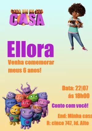 Convite de Aniversário Cada Um Na Sua Casa para Editar