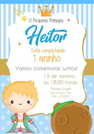 Convite Aniversário Pequeno Príncipe para Editar Online