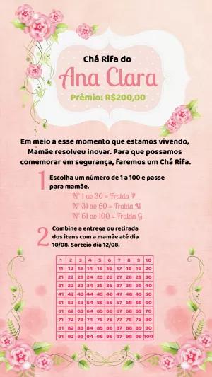Convite para Chá Rifa Menina Jardim Encantado para Editar