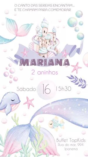 Convite Aniversário Fundo do Mar Aquarela para Editar