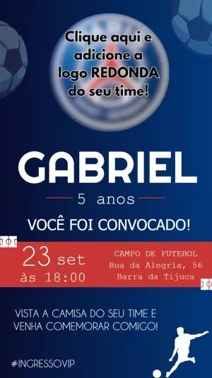 Convite Aniversário Futebol com Logo do Time para Editar Online