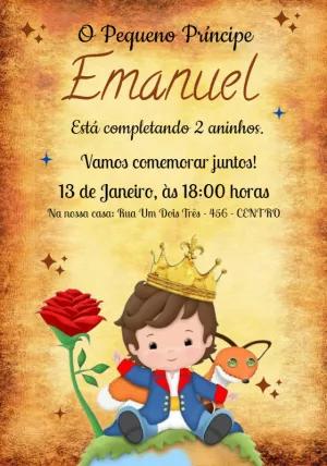 Convite Aniversário Pequeno Príncipe para Editar Online Grátis