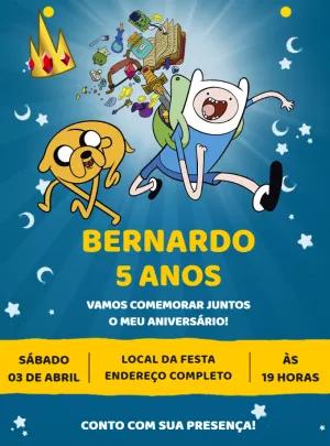 Convite de Aniversário Hora da Aventura para Editar Online