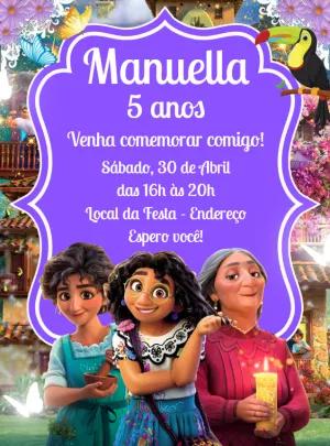 Convite Aniversário Encanto com Mirabel para Editar Online