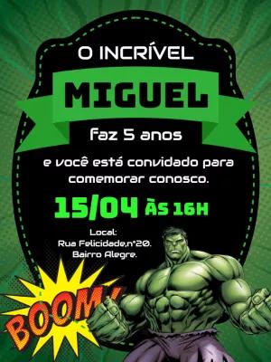 Convite de Aniversário do Incrível Hulk para Editar Online